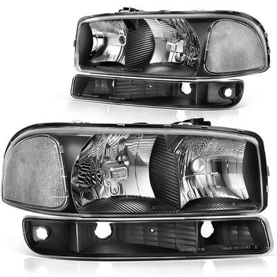 YITAMOTOR® Headlight Assembly Compatible with 1999-2006 GMC Sierra 1500&2500/00-06 GMC Yukon&Yukon XL 1500 2500 Headlights B...