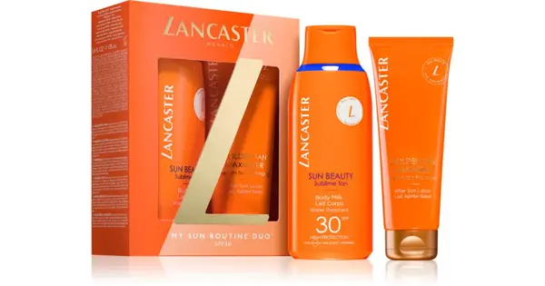 Lancaster Sun Beauty Women's Gift Set Lancaster Sun Beauty tanning milk SPF 30 175 ml + tan prolonging body milk 125 ml