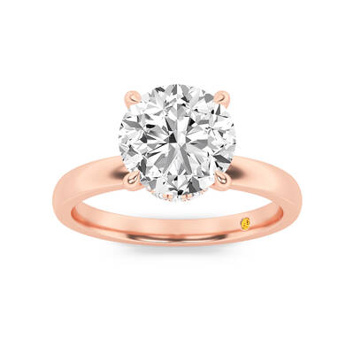 Laura Secret Halo Round Lab Grown Diamond Engagement Ring | 14K Rose Gold 3 1/10 CT. TW.