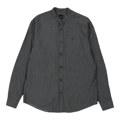 Armani Exchange Striped Shirt - Small Grey Cotton