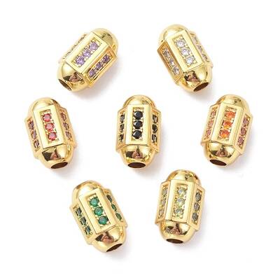 Brass Micro Pave Cubic Zirconia Beadsong-Lasting Plated