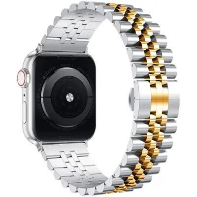 Classic Stainless Steel 5 Metal Beads Band for Apple Watch-Assorted