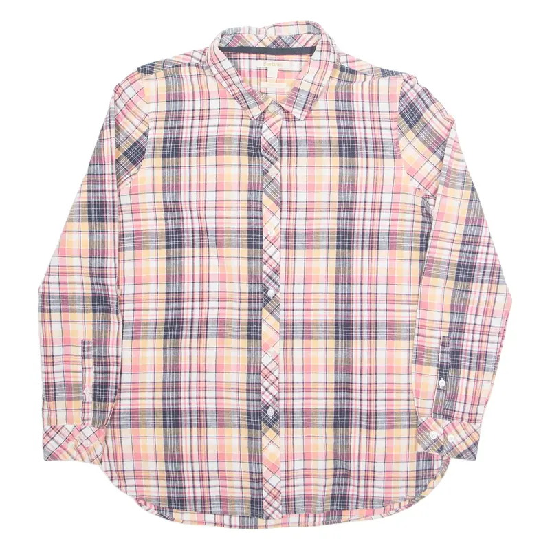 BARBOUR Relaxed Womens Shirt Pink Check Long Sleeve UK 10