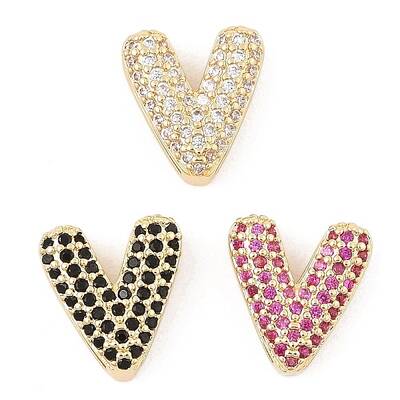 Brass Micro Pave Cubic Zirconia Slide Charms