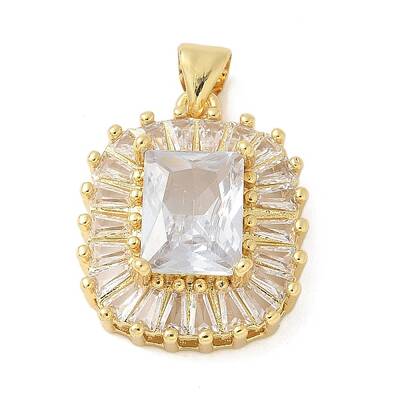 Brass Micro Pave Cubic Zirconia Pendants