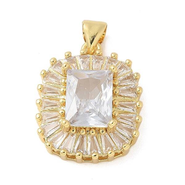 Brass Micro Pave Cubic Zirconia Pendants