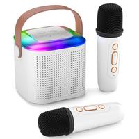 Wireless Karaoke Speaker With Wireless Microphone, Portable Wireless BT Speaker With LED Ambient Light For Home Party Birthda...