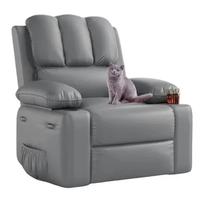 Garvee 22 Widen Rocker Swivel Recliner Chair, Lazy Boy Recliner for Adults, with 1.5X Sponge Filling, Side Pocket, and Cup H...