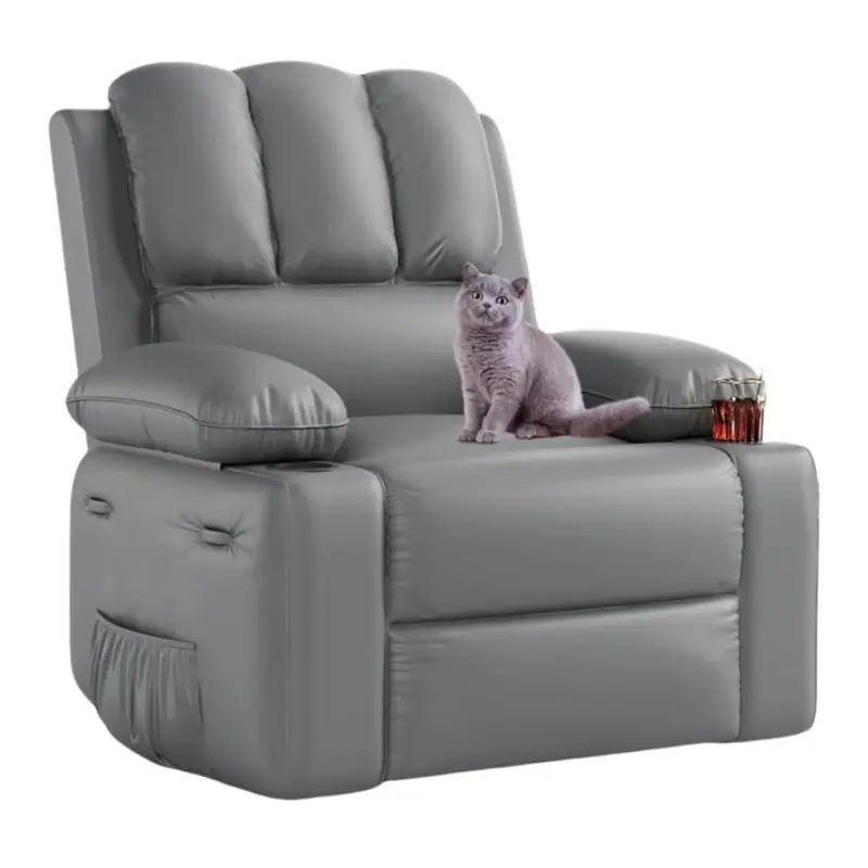 Garvee 22 Widen Rocker Swivel Recliner Chair, Lazy Boy Recliner for Adults, with 1.5X Sponge Filling, Side Pocket, and Cup H...