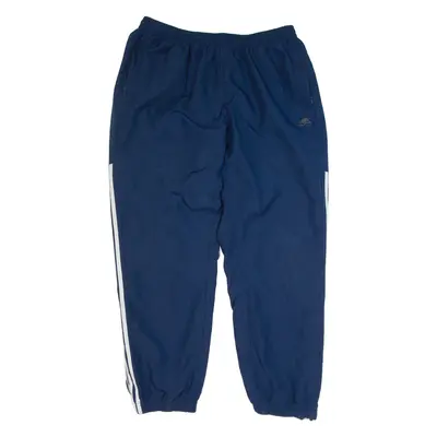ADIDAS Mens Track Pants Blue Tapered 2XL W32 L29