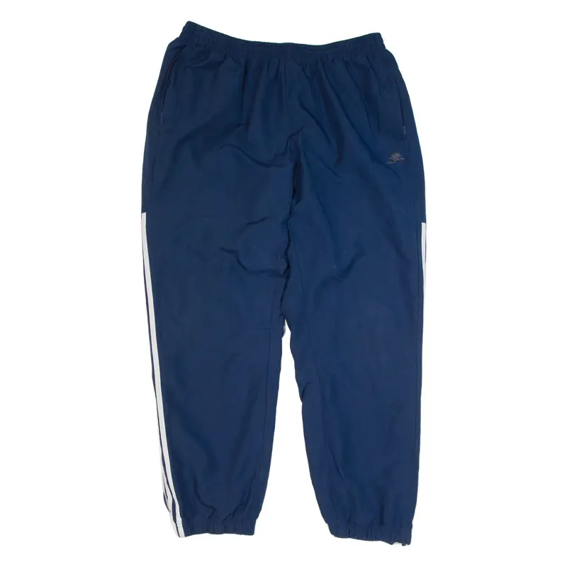 ADIDAS Mens Track Pants Blue Tapered 2XL W32 L29