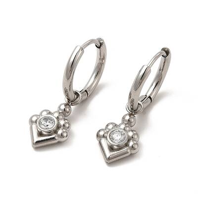 Crystal Rhinestone Rhombus Dangle Stud Earrings