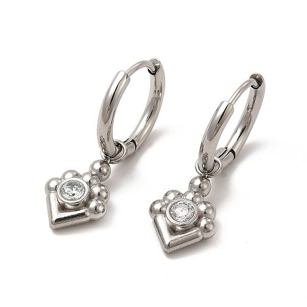 Crystal Rhinestone Rhombus Dangle Stud Earrings