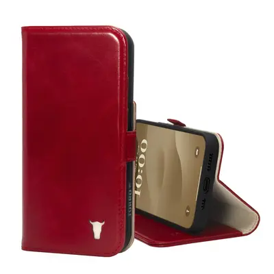 Apple iPhone 15 Leather Wallet Case (with Stand Function) - Red