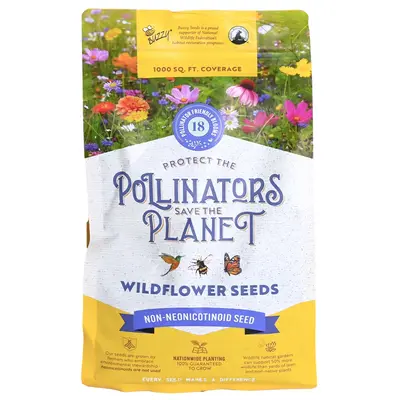 Pollinator-Friendly Wildflower Seed Mix | 1000 Sq. Feet