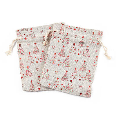 Christmas Theme Cotton Fabric Cloth Bag
