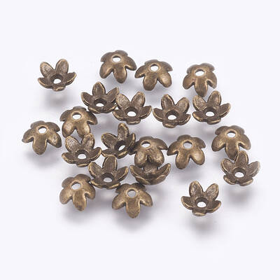 Tibetan Style Alloy Bead Caps