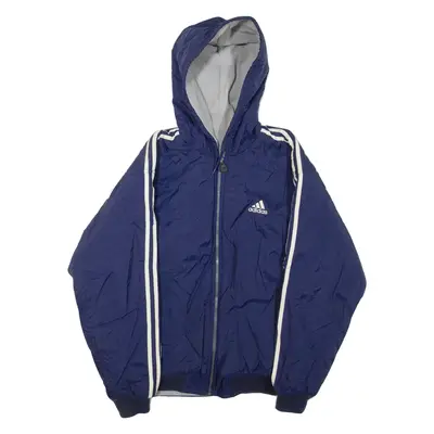 ADIDAS Mens Jacket Blue Nylon Hooded S