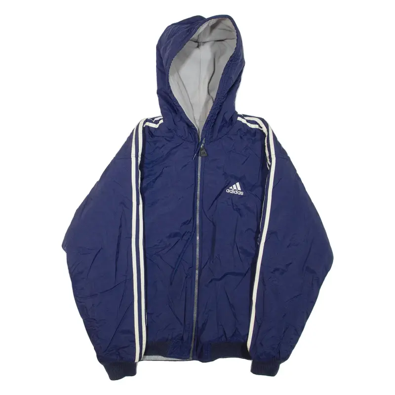 ADIDAS Mens Jacket Blue Nylon Hooded S