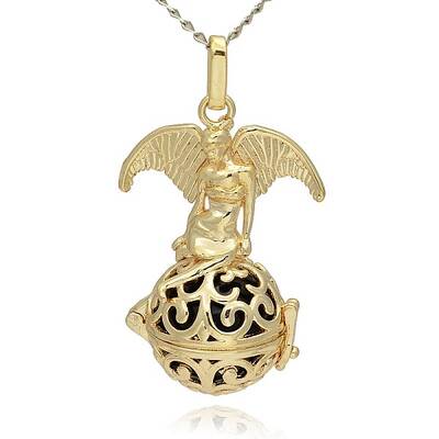 Golden Tone Brass Hollow Round Cage Pendants