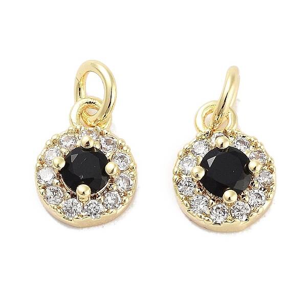 Brass Micro Pave Cubic Zirconia Charms