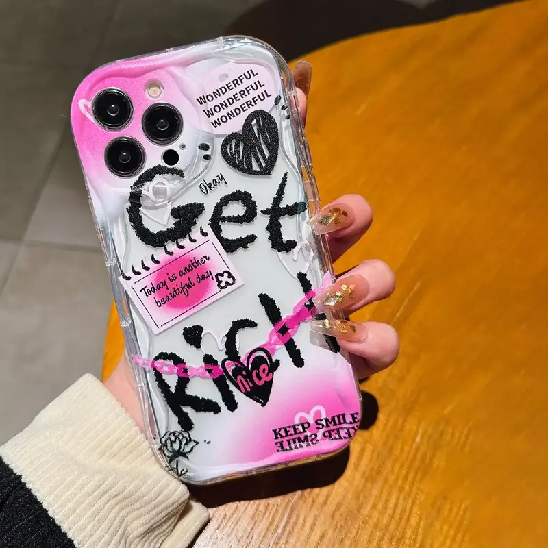 Letter Pattern Design Phone Case, Decorative Phone Protective Cover, Full Body Shockproof Phone Accessories Compatible with ...