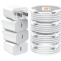 4 Pack 20W USB-C iPhone Fast Charger with Lightning Cable - [MFi Certified] Fast Charger for iPhone 14/14 Pro Max/13/13 Pro/1...