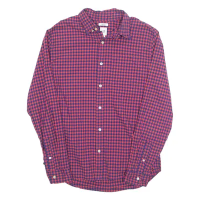 GAP Mens Shirt Maroon Check Long Sleeve M