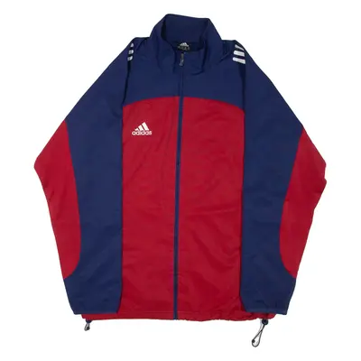 ADIDAS Mens Track Jacket Red Colourblock L
