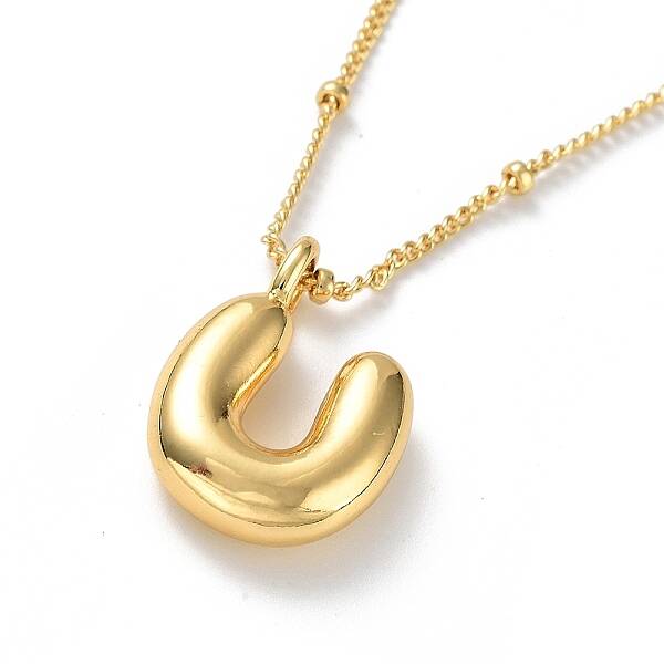 Initial Letter Brass Pendant Necklaces