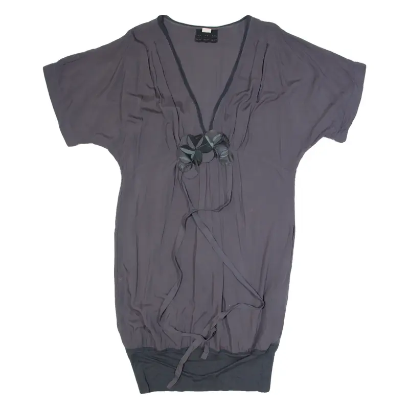 HUGO BOSS Womens Day Dress Grey Short Sleeve Knee Length M