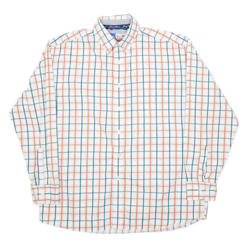 WRANGLER Mens Shirt White Check Long Sleeve XL