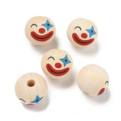 Printed Wood European Beads