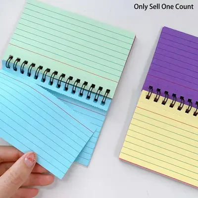 Simple Design 5 Color Spiral Line Notebook, 1 Count Mini Portable Notepad, Students Writing Stationery For Home, School And O...