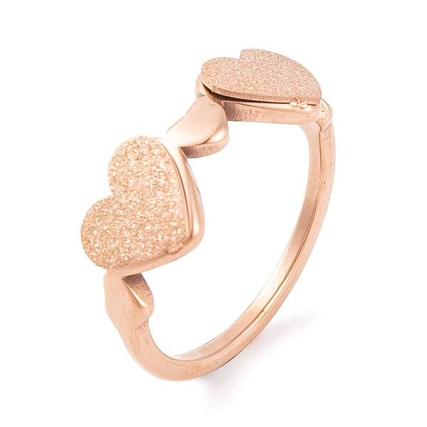 304 Stainless Steel Heart Finger Ring for Women