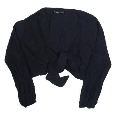 ABERCROMBIE & FITCH Shawl Womens Cropped Top Black Long Sleeve Viscose S