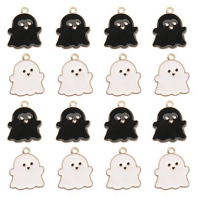 8Pcs 2 Colors Alloy Enamel Pendants