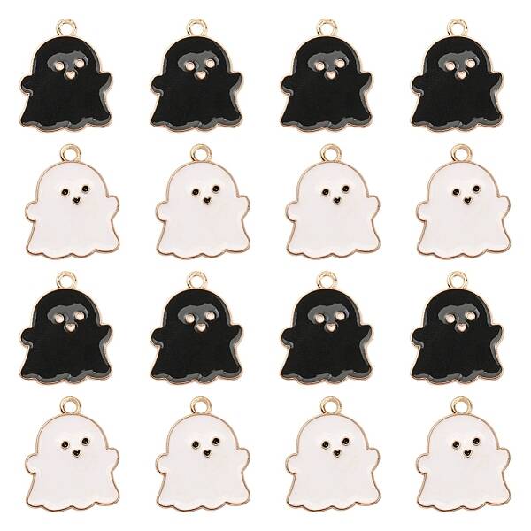 8Pcs 2 Colors Alloy Enamel Pendants