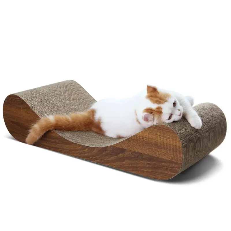 Cat Scratching Post Lounge Bed , Boat Shape Cat Scratcher Cardboard, Durable Recycle