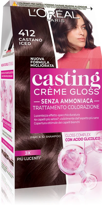 L'Oreal Paris Casting Cream Gloss hair dye color 412 Iced Brown