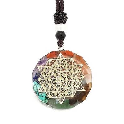 Orgonite Chakra Natural & Synthetic Mixed Stone Pendant Necklaces