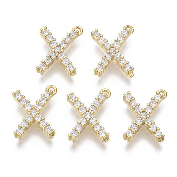 Brass Micro Pave Cubic Zirconia Charms