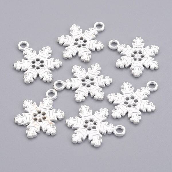Tibetan Style Alloy Snowflake Pendants