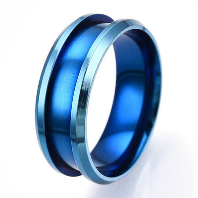201 Stainless Steel Grooved Finger Ring Settings
