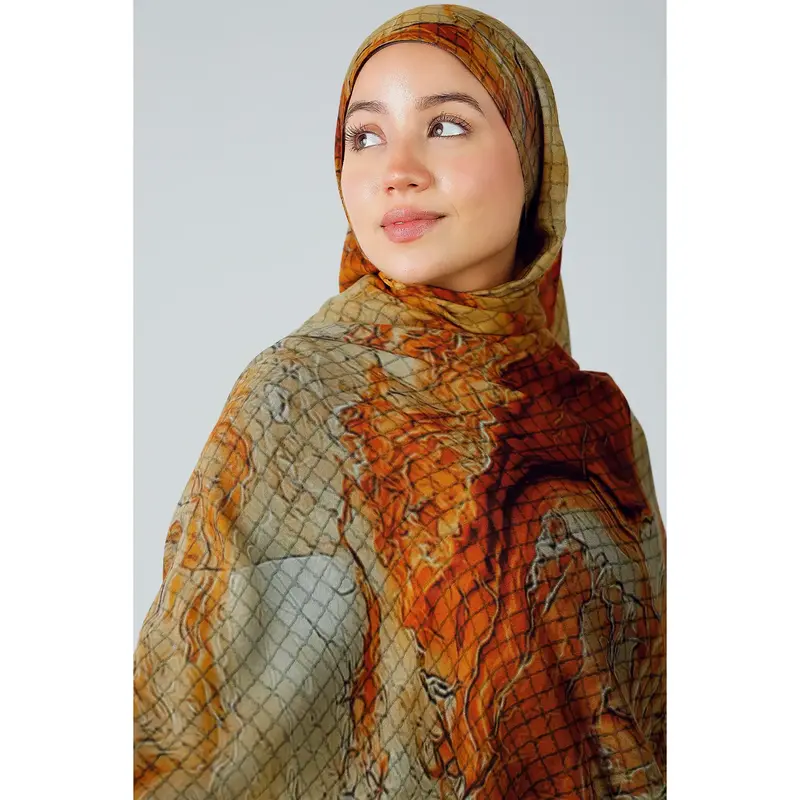 Sandstone Marble Print Modal Hijab