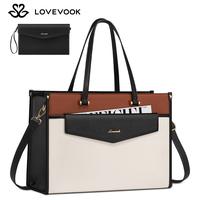 LOVEVOOK Laptop Bags for Women, 15.6 inch Laptop Tote Bag 2-in-1 Professional Work Bag Business Briefcase with Clutch Purse, ...