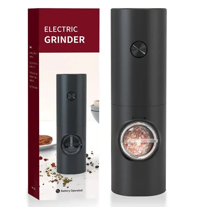 Electric Pepper Grinder, Manual Salt Grinder, Salt Grinding Machine With LED Light, Battery Required Adjustable Coarseness Sa...