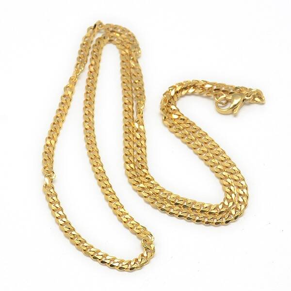 Trendy Men's 201 Stainless Steel Curb Chain Necklaces