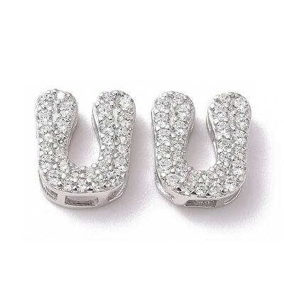 925 Sterling Silver Micro Pave Cubic Zirconia Beads