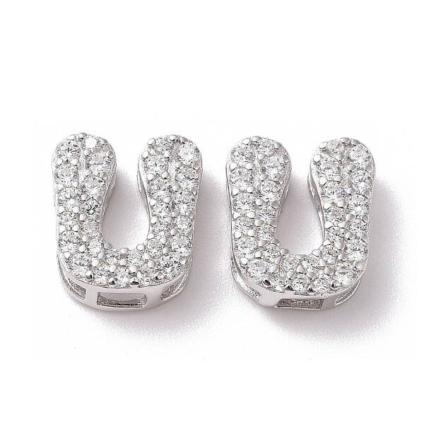 925 Sterling Silver Micro Pave Cubic Zirconia Beads